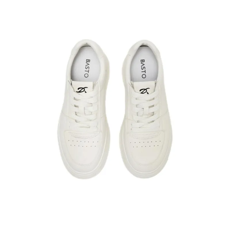 BASTO Slip Resistant Shock Absorbers With Abrasion Resistant Properties Low Top Skateboard Shoes Women's Ecru-2