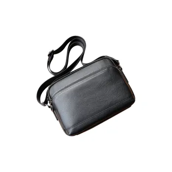 DOSRFINI Genuine Leather Crossbody Bag Regular Men's Black
