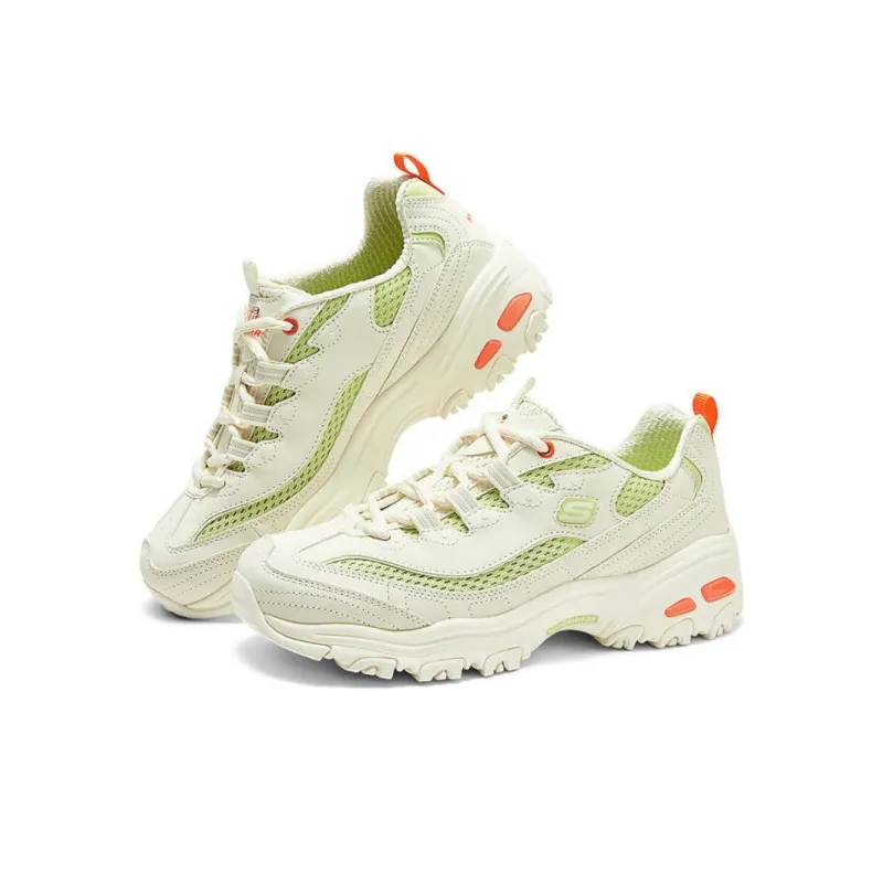 Skechers DLITES Low Top Casual Shoes Women's Beige Green Orange-2