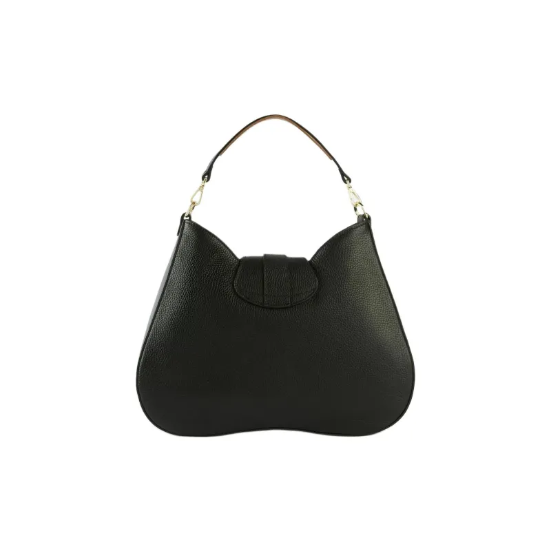 Alviero Martini Cow Leather Patchwork PU Crossbody Handbag Shoulder Bag Medium Size Women's Black-1