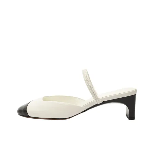 Schutz Slip Resistant Closed Toe Slippers 5cm Women's White