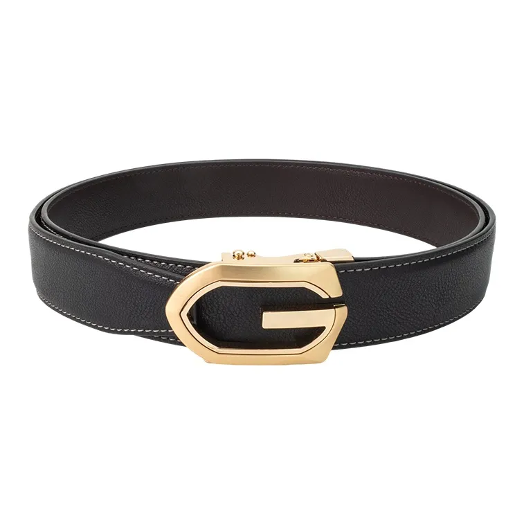 NINE NAIL 9 Section Vintage Trendy Monogram G Clasp Belt For Men Cow Leather Leather Belts Men's Width  3.5cm-8