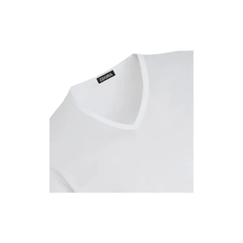 Ermenegildo Zegna V Neck Short Sleeved T Shirt-2