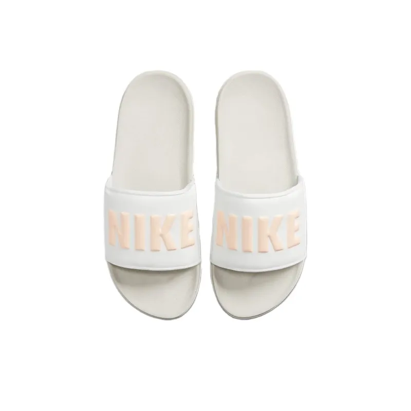 Nike Offcourt Slip Resistant Odor Resistant Slide Slippers Women's White Orange-2