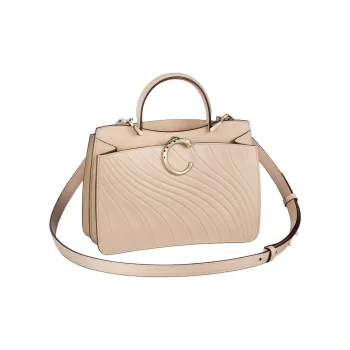 CARTIER Panthère De Cartier Calfskin Shoulder Bag Crossbody Bag Handbag Mini Women's Beige