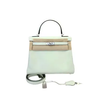 HERMES Kelly Swift Leather Kelly Bag, Shoulder Bag, Crossbody Bag, Handbag Women's 0S Vert Fizz Bubble Green