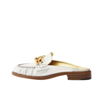 Schutz Slip-Resistant Wrap-toe Slippers Women's Silver