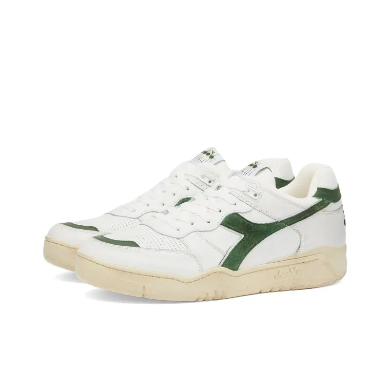 Diadora Heritage Anti Slip Wear Resistant Low Top Casual Shoes Unisex White Green-2