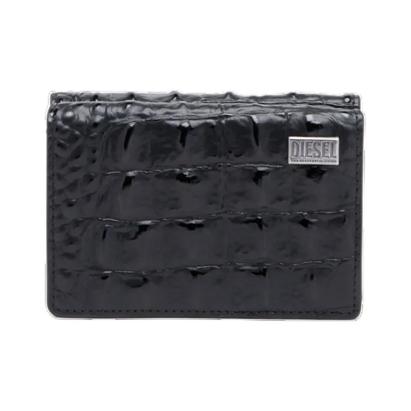DIESEL Cow Leather Wallet Small Size Men's Black-0