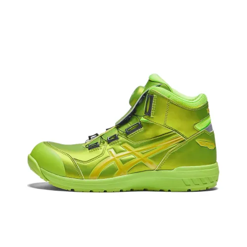 Asics Winjob Slip Resistant And Abrasion Resistant Coverage High Top Running Shoes Unisex Green