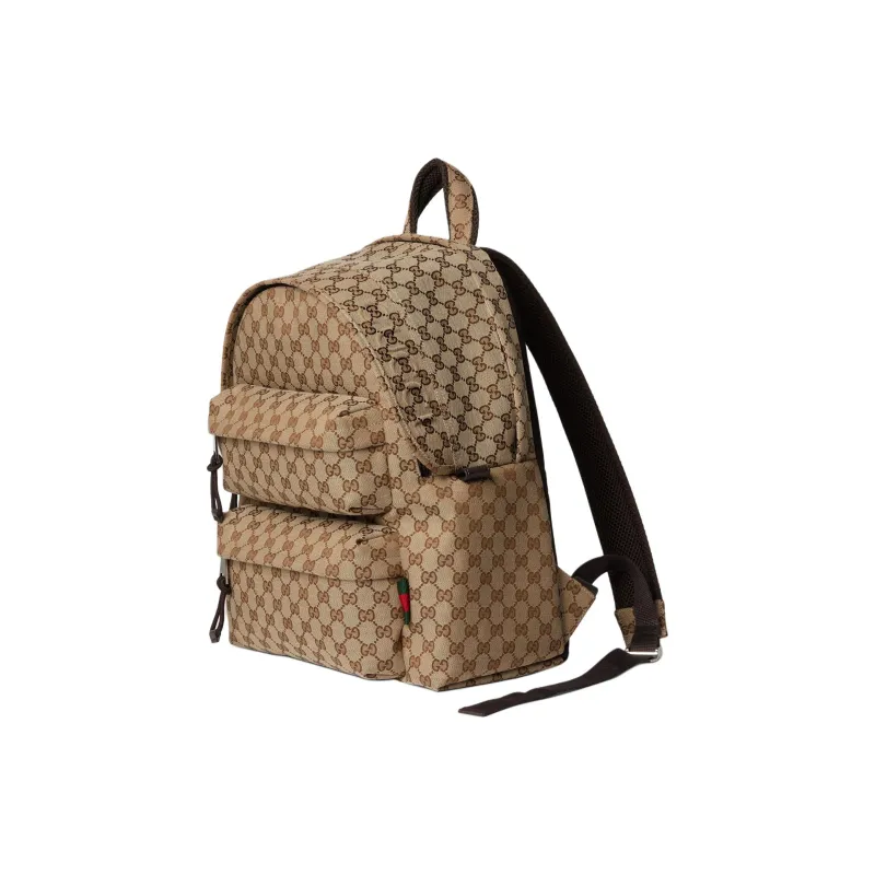 GUCCI Canvas Backpack Medium Size Men's Beige & Ebony-1