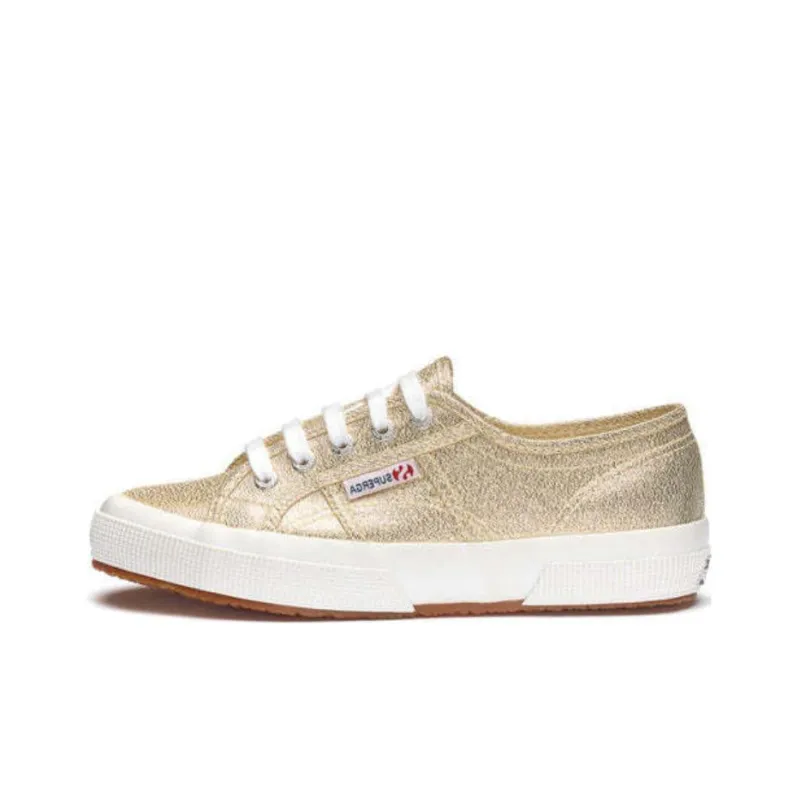 SUPERGA Breathable Low Top Skateboard Shoes Women's Gold-0