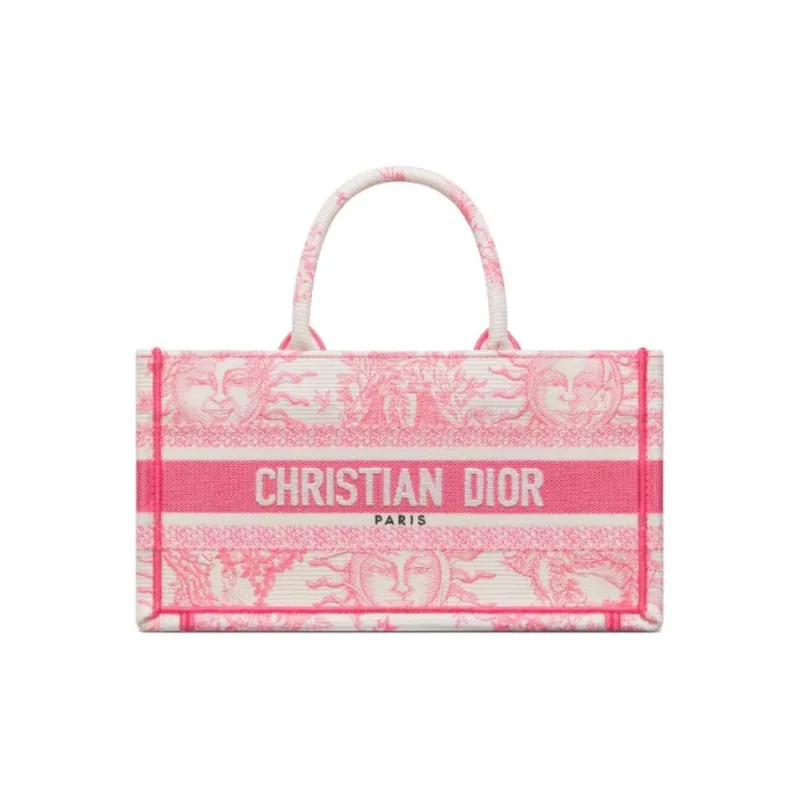 DIOR DIORIVIERA Embroidery Tote Bag, Shopping Bag, Shoulder Bag, Crossbody Bag, Handbag Women's Candy Pink-0
