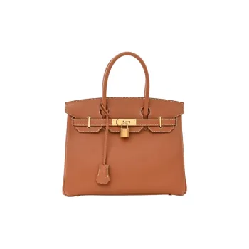 HERMES Birkin Jonathan Leather Birkin Bag Handbags Women's 37 Gold Gold Brown