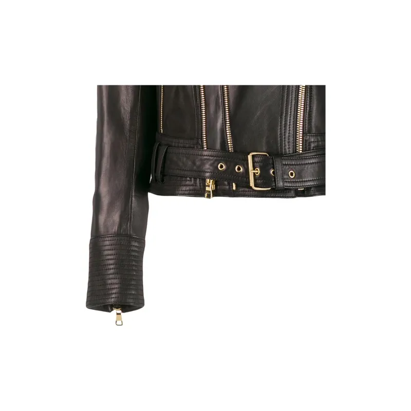 BALMAIN Leather Jackets Women's Black-2