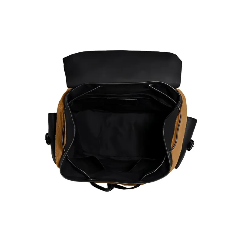 COACH Hudson Wool Backpack Regular Men's Brown Yellow-4