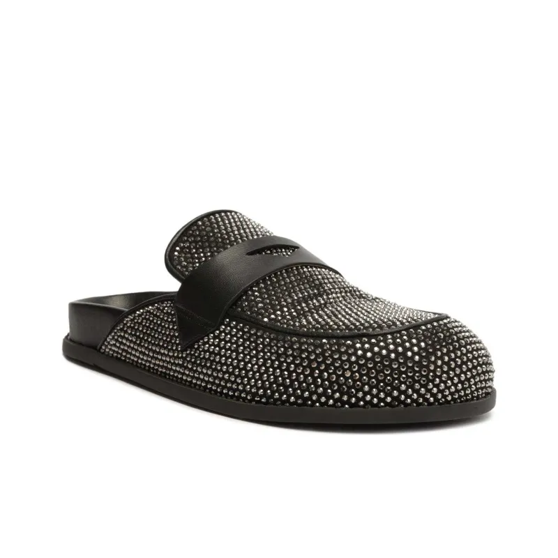 Schutz Wrap-toe Slippers Women's Black-2