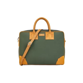 BALLY Polyester Shoulder Bag Crossbody Bag Handbag Women's Green & Brown