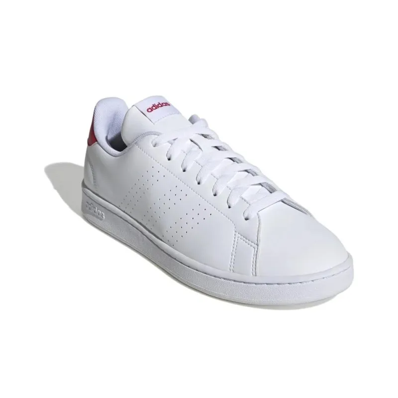 Adidas Sportswear Advantage Cushioning, Wear Resistant Low Top Skateboard Shoes Unisex White Red-2