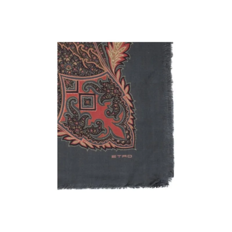 ETRO Graphic Printed Fryed-Edge Scarf-0