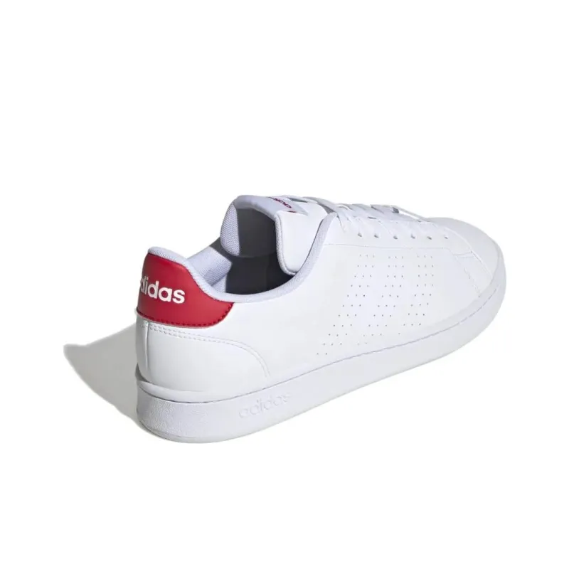 Adidas Sportswear Advantage Cushioning, Wear Resistant Low Top Skateboard Shoes Unisex White Red-3