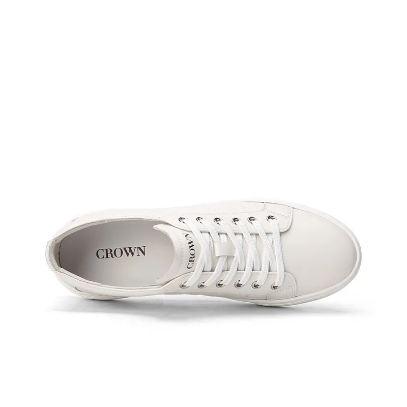 CROWN Skateboard Shoes Men's White One Yard Larger-2
