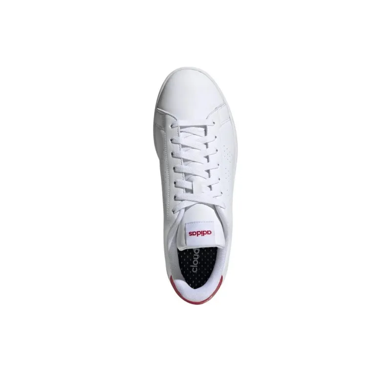 Adidas Sportswear Advantage Cushioning, Wear Resistant Low Top Skateboard Shoes Unisex White Red-4