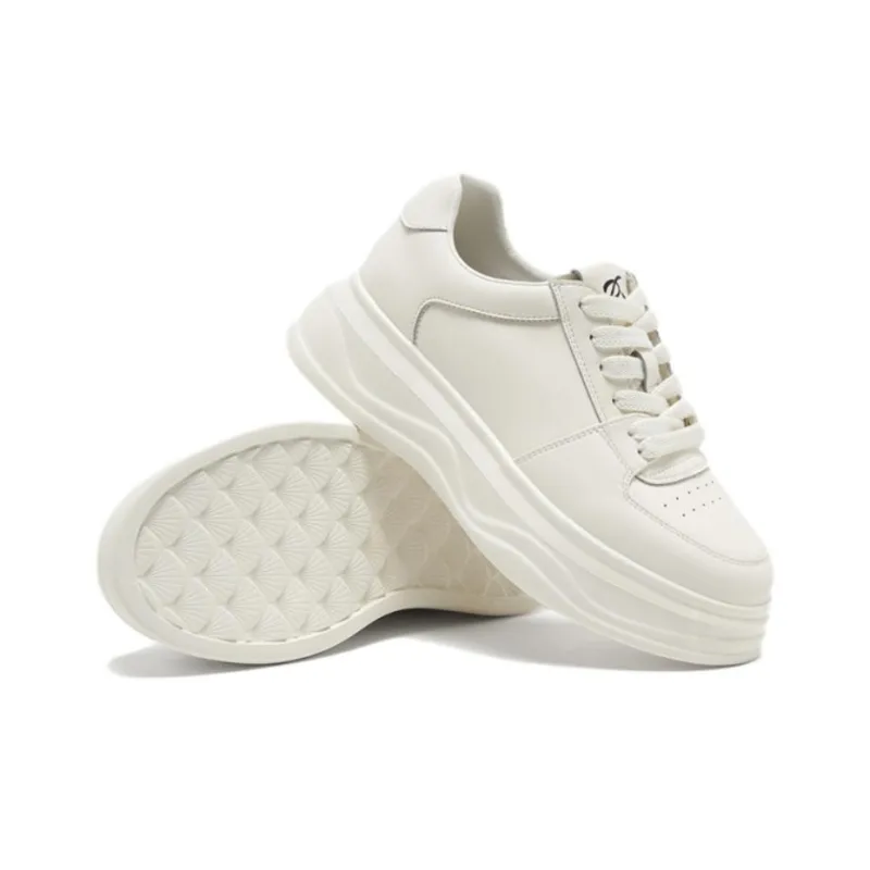 BASTO Slip Resistant Shock Absorbers With Abrasion Resistant Properties Low Top Skateboard Shoes Women's Ecru-4