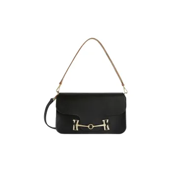 Alviero Martini Patchwork Cow Leather Handbag Shoulder Bag Crossbody Bag Women's Black