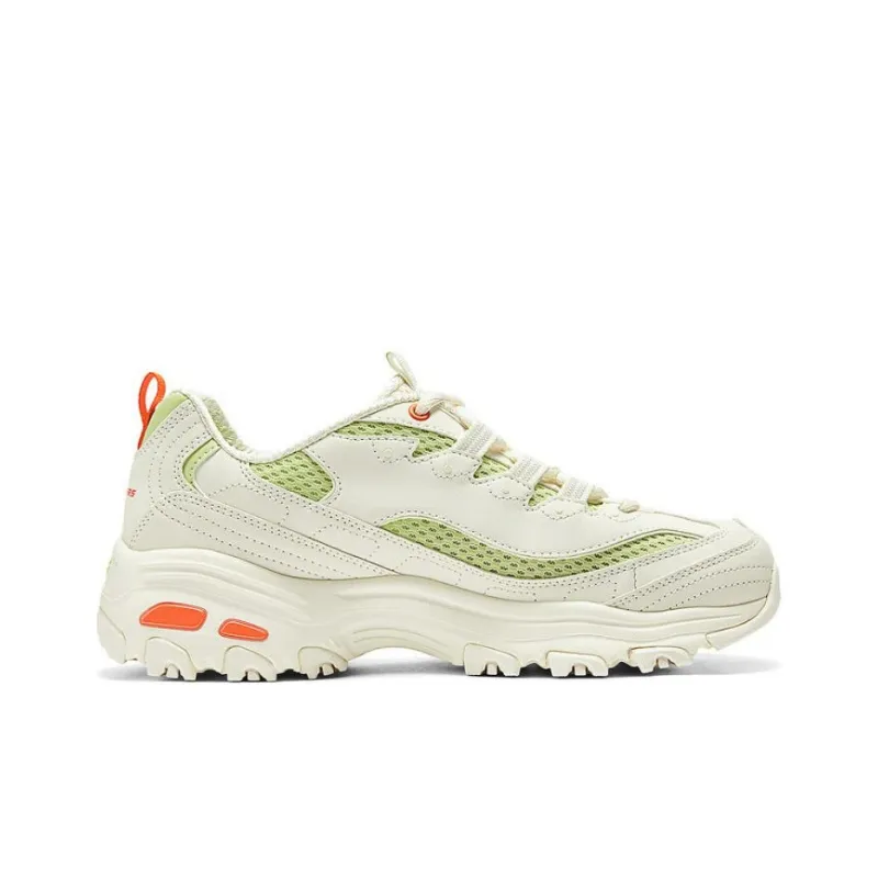 Skechers DLITES Low Top Casual Shoes Women's Beige Green Orange-1