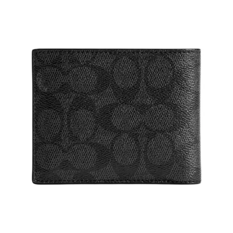 COACH 3 IN 1 Wallet Coated Canvas With Calfskin Wallet Mini Men's Multicolor Anthracite-1