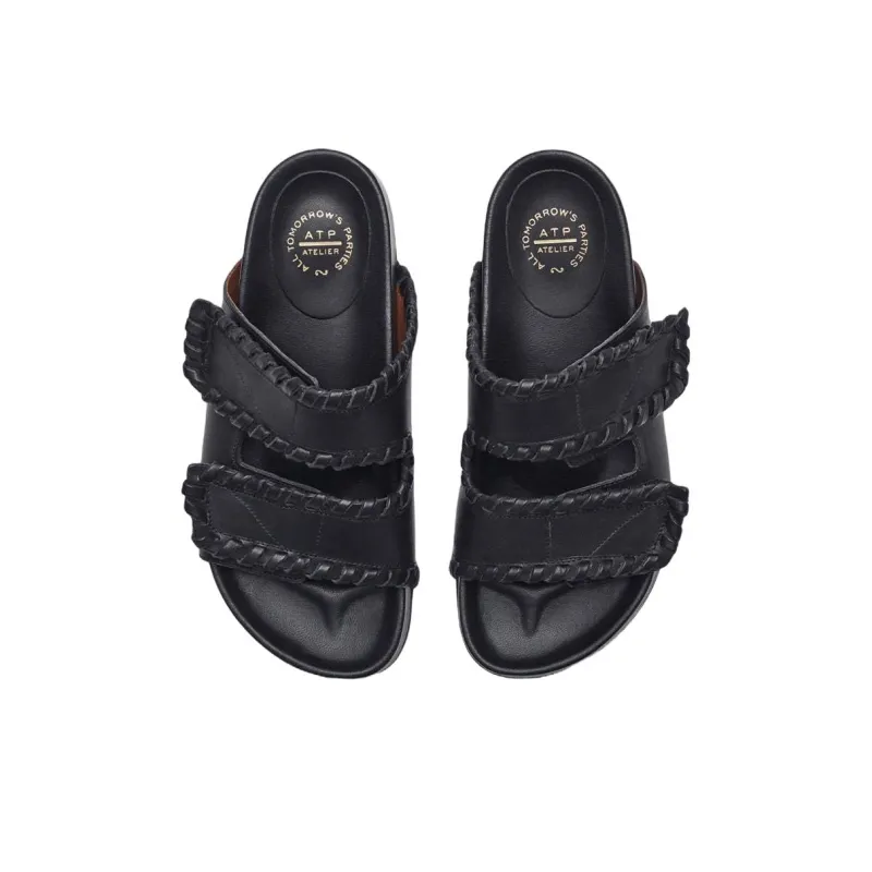 ATP Atelier Slip-Resistant Slide Slippers 4cm Women's Black-3