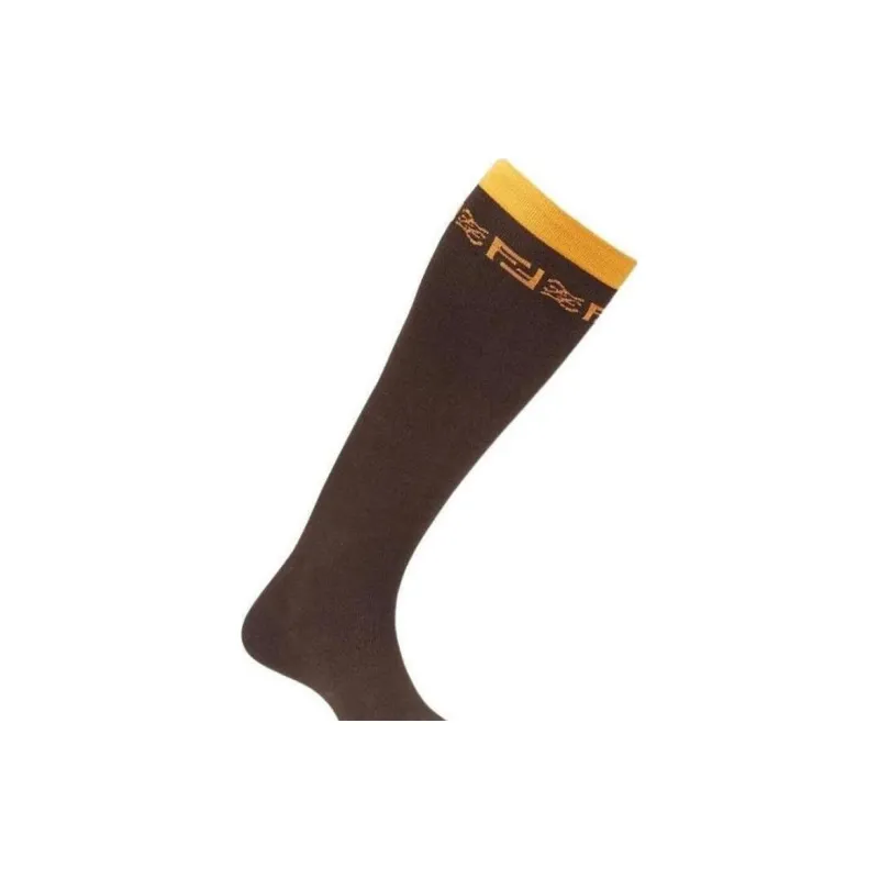 FENDI SS23 Knee-High Socks Men's 1 Pack Brown-4