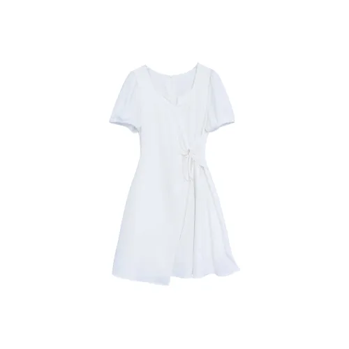 SMEN Short-Sleeved Dresses Women's White