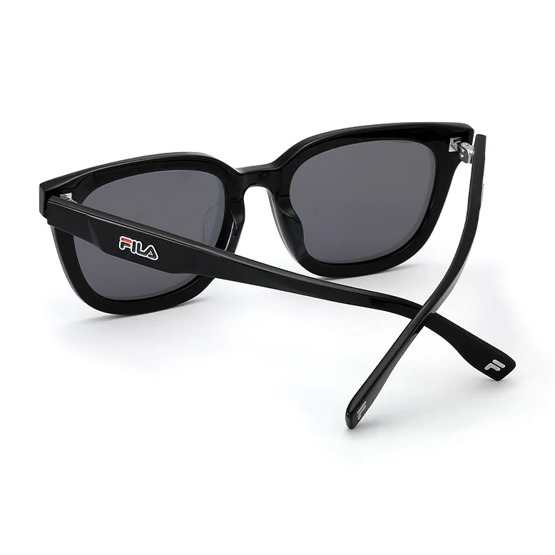 FILA Plate Frame Irregular Shape Sunglasses Unisex Piano Black, Orchid White, Sea Green-2