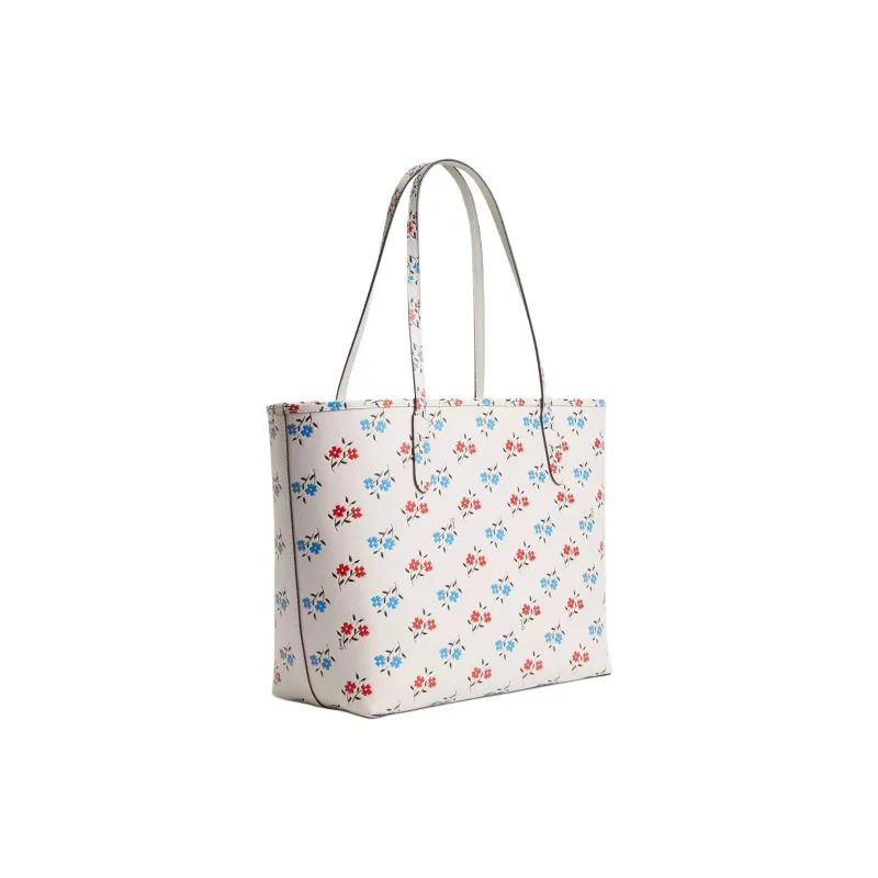 COACH City Refined Pebble Pattern Leather Tote Bag, Shopping Bag Tubas Women's White & Multicolor-1