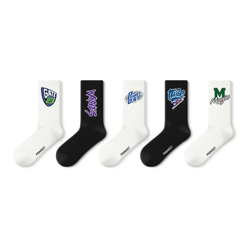 Primeet Mid Calf Socks Unisex 5 Pack-24