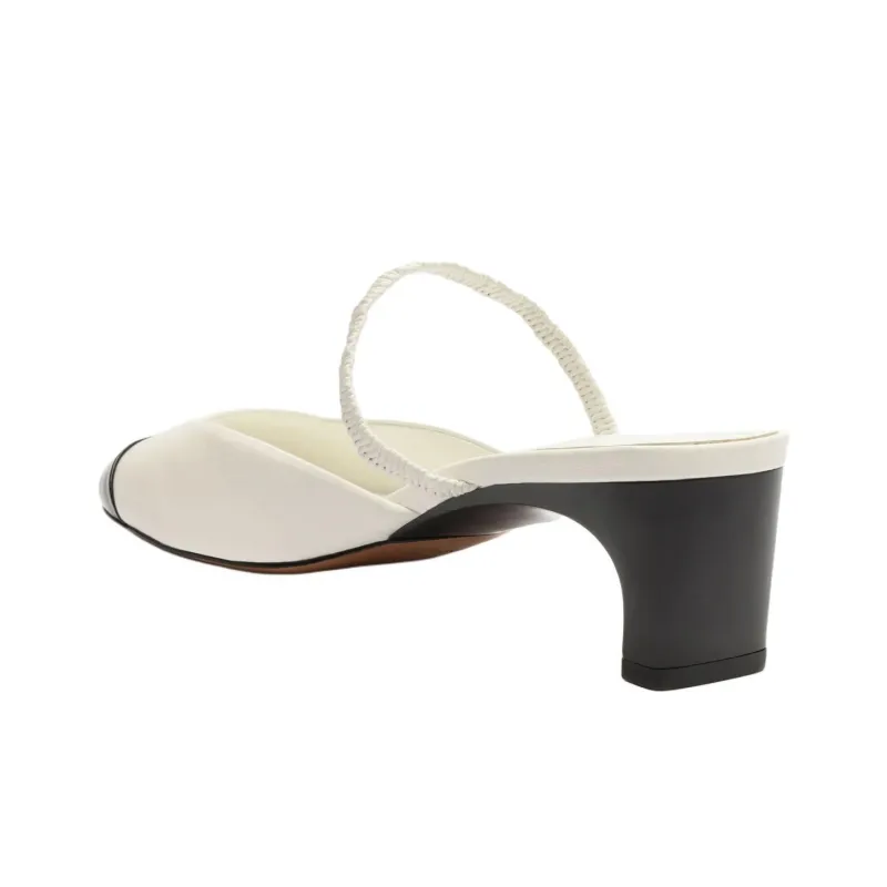 Schutz Slip Resistant Closed Toe Slippers 5cm Women's White-4