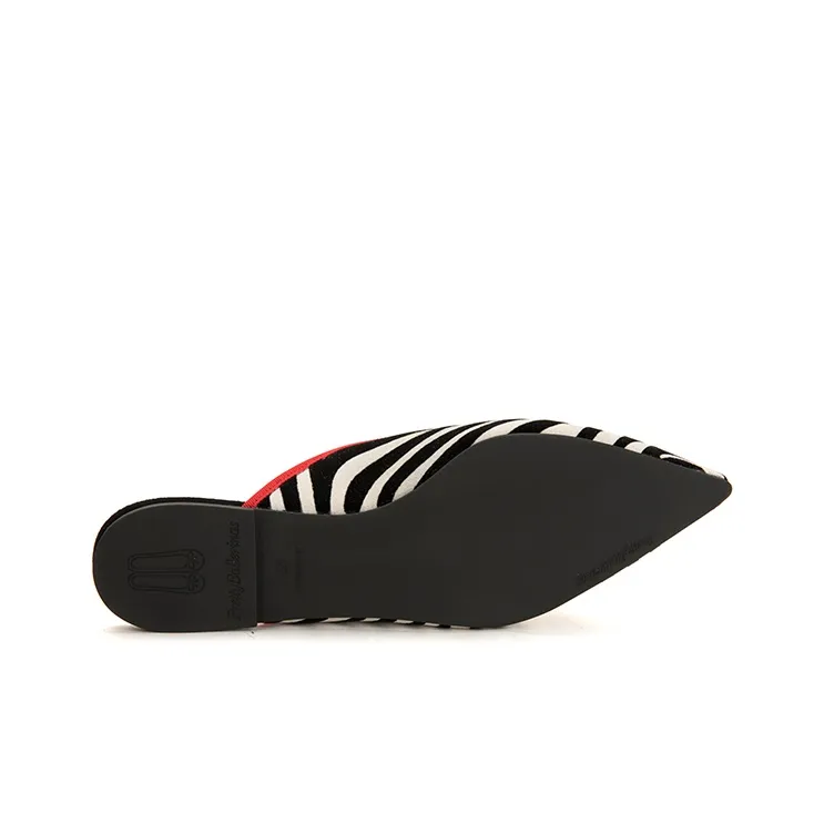 PrettyBallerinas Antibacterial Wrap-toe Slippers Women's Black White-4
