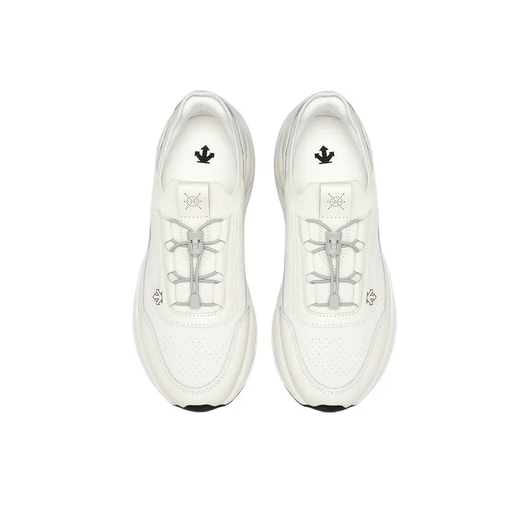DESCENTE Dualis Knit Anti Slip Wear Resistant Low Top Casual Shoes Men's White-3