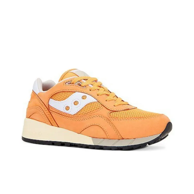 Saucony Shadow 6000 Anti Slip Wear Resistant Low Top Casual Running Shoes Men's Orange White-1