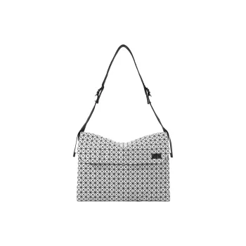 ISSEY MIYAKE Cotton With Polyurethane Messenger Bag, Crossbody Bag, Shoulder Bag Unisex Silver White