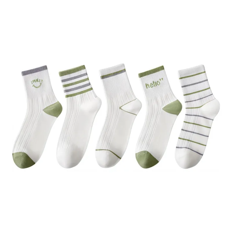 MIIOW Mid Calf Socks Women's 5 Pack-13