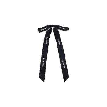 CHANEL Logo embroidered Bow Brooch