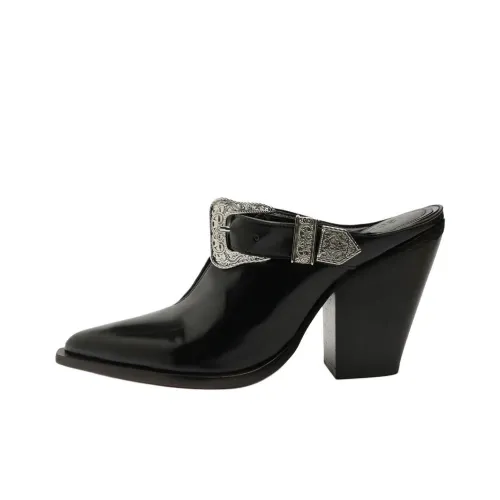Schutz Closed Toe Slippers 9.3cm Women's Black