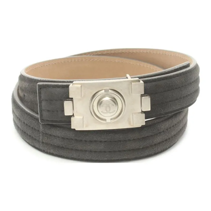 CHANEL 1986-1988 Cc Suede Belt-0