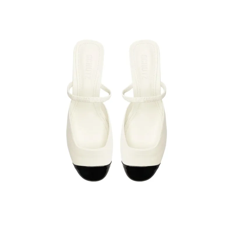 Schutz Slip Resistant Closed Toe Slippers 5cm Women's White-3