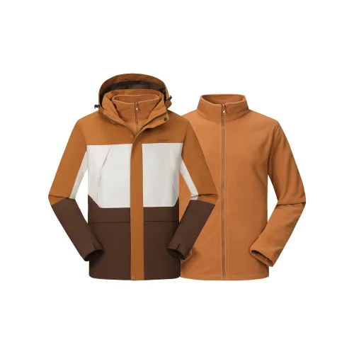 Tectop Windbreaker Jackets Unisex Amber Color / Fragrant Moon White