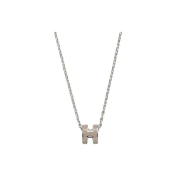 HERMES Mini Pop H Pendant Palladium tone