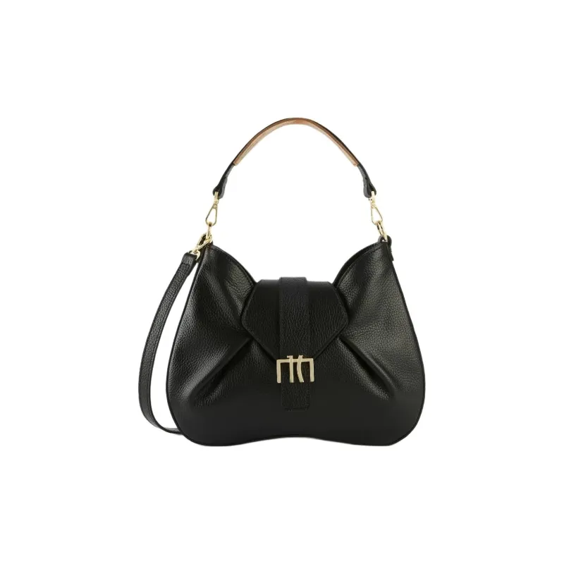 Alviero Martini Grained Leather Portable Crossbody Bag Shoulder Bag Small Size Women's Black-0